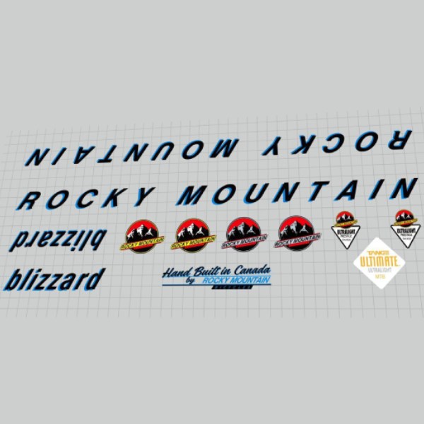 ROCKY MOUNTAIN(ロッキーマウンテン)blizzard(ブリザード)20.5フレームステッカーセット(1994/ブラック/ブルー)