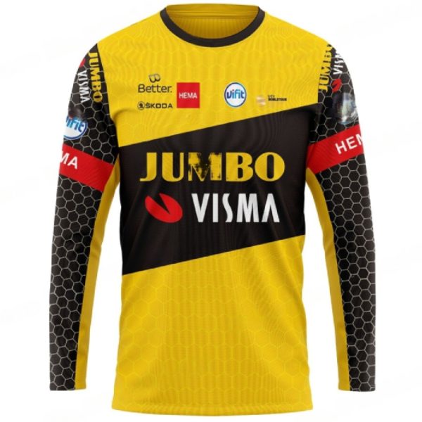 JUMBO VISMA(ユンボヴィスマ)チームロングスリーブシャツ(2023/イエロー/ブラック)