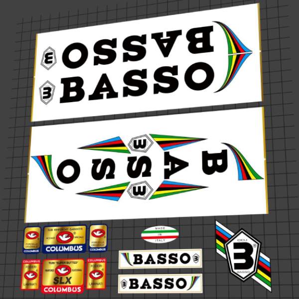 BASSO(バッソ)Champion de Luxe(チャンピオン デ ラックス)フレームステッカーセット(1987/マルチカラー)