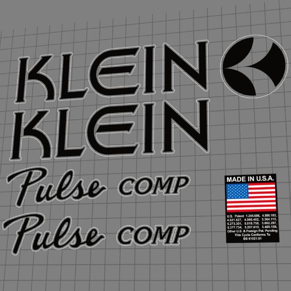KLEIN(クライン)Pulse Comp(パルスコンプ)フレームステッカーセット(1996-1998/ブラック)