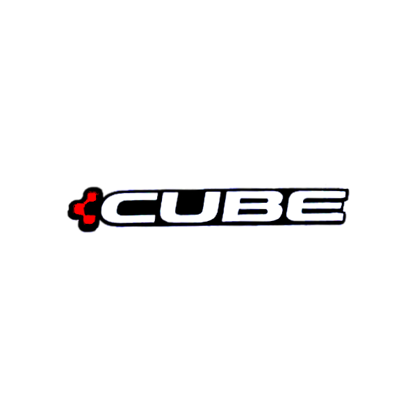 CUBE(キューブ)ロゴステッカー(ホワイト/ブラック/レッド)