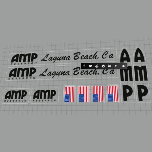 AMP RESEARCH(アンプリサーチ)B2フレームステッカーセット(1993/ブラック)
