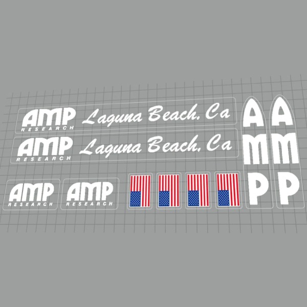 AMP RESEARCH(アンプリサーチ)B2フレームステッカーセット(1993/ホワイト)