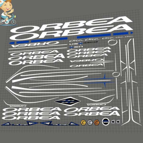 ORBEA(オルベア)ORCA(オルカ)フレームステッカーセット(2011/ブルー/ホワイト)