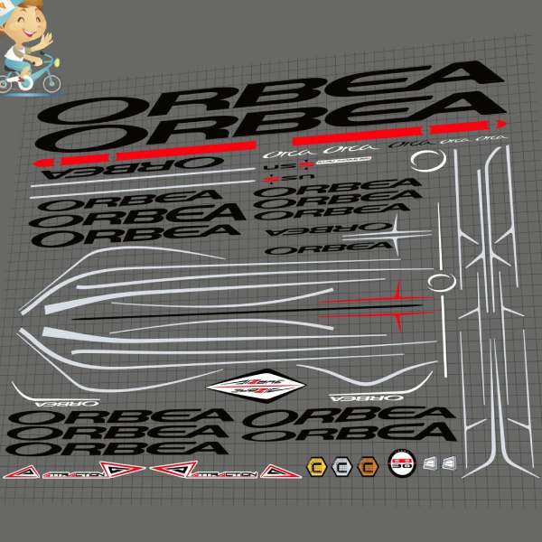 ORBEA(オルベア)ORCA(オルカ)フレームステッカーセット(2011/レッド/ブラック/シルバー)