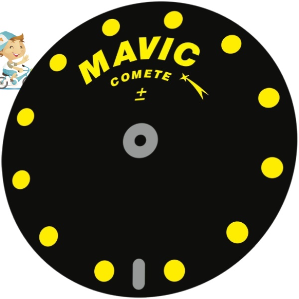 MAVIC(マヴィック)COMETE +-(コメットプラスマイナス)DISC WHEEL(ディスクホイール)ステッカーセット(ホイール1本分/イエロードットカバー24pcs付/イエロー)