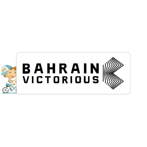 BAHRAIN VICTORIOUS(バーレーン ビクトリアス)ロゴステッカー(W4cm/H1.5cm/2枚1セット/ホワイト/ブラックロゴ)