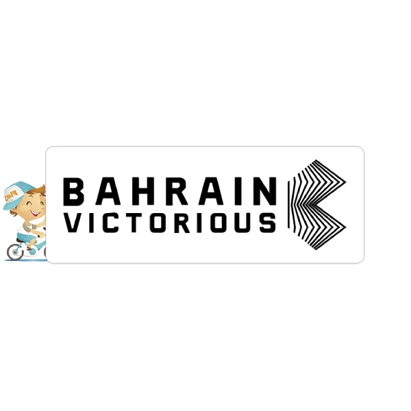 BAHRAIN VICTORIOUS(バーレーン ビクトリアス)ロゴステッカー(W5.5cm/H2cm/2枚1セット/ホワイト/ブラックロゴ)