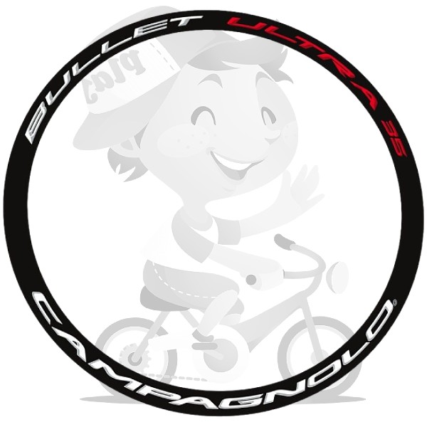 CAMPAGNOLO(カンパニョーロ)BULLET ULTRA(バレットウルトラ)35ホイールステッカーセット(ホイール2本分/ホワイト系/レッド)