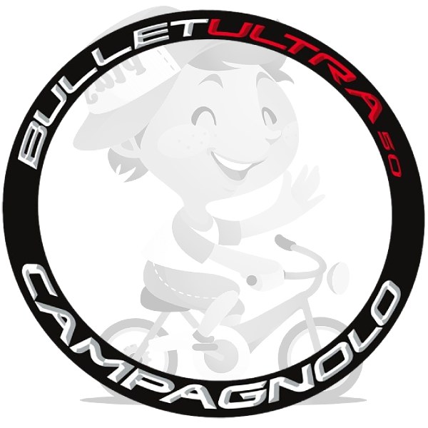 CAMPAGNOLO(カンパニョーロ)BULLET ULTRA(バレットウルトラ)50ホイールステッカーセット(ホイール2本分/ホワイト系/レッド)