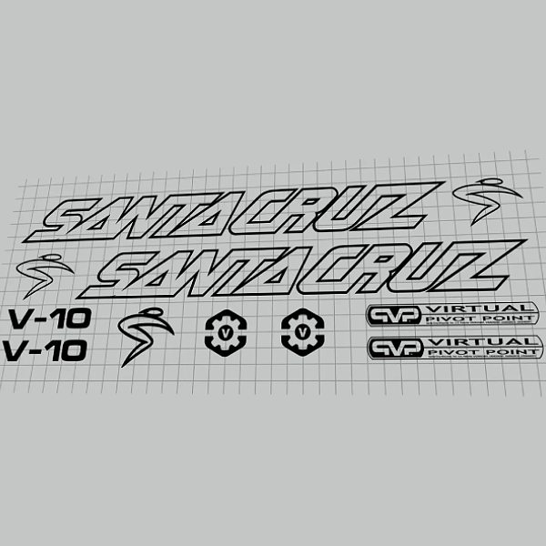SANTA CRUZ(サンタクルーズ)V10 3フレームステッカーセット(2007-2010/ブラック)