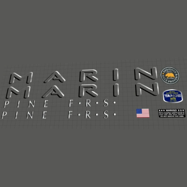 MARIN(マリン)PINE(パイン)F.R.S.フレームステッカーセット(1994/シルバー)