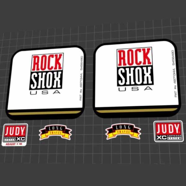 ROCK SHOX(ロックショックス)JUDY(ジュディ)XCフロントサスペンションフォークステッカーセット(1998/ホワイト/ブラック)