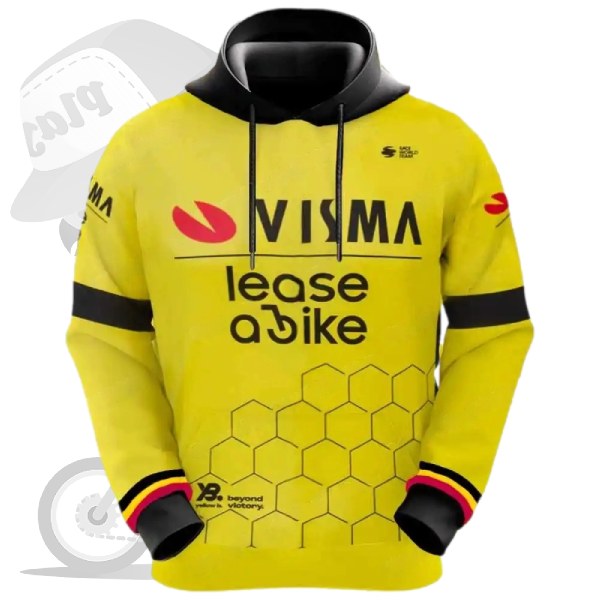 TEAM VISMA(チームヴィスマ)lease a bike(リースアバイク)チームフードパーカー(2024/イエロー)