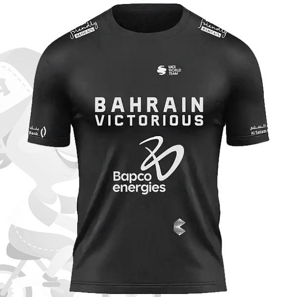 BAHRAIN VICTORIOUS(バーレーン ヴィクトリアス)チームテクニカルシャツ(2024/ブラック/シルバーロゴ)