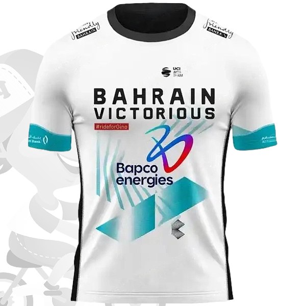 BAHRAIN VICTORIOUS(バーレーン ヴィクトリアス)チームテクニカルシャツ(2024/ホワイト/ティール)