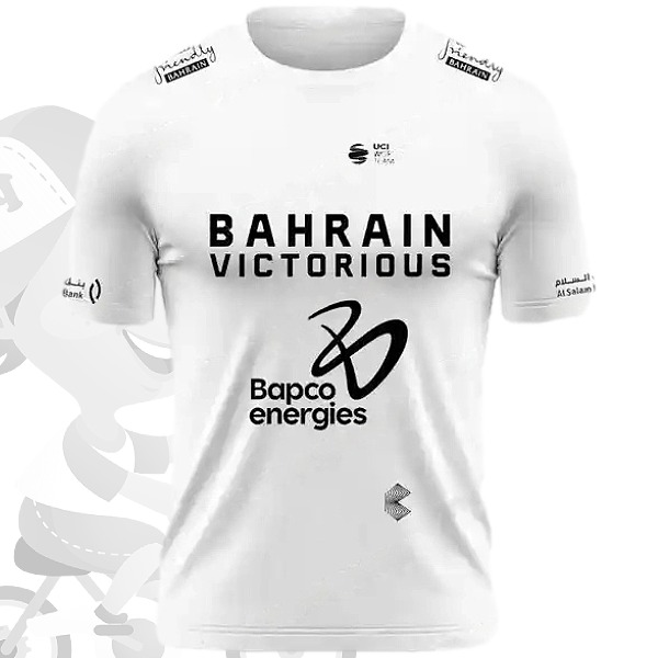 BAHRAIN VICTORIOUS(バーレーン ヴィクトリアス)チームテクニカルシャツ(2024/ホワイト/ブラックロゴ)