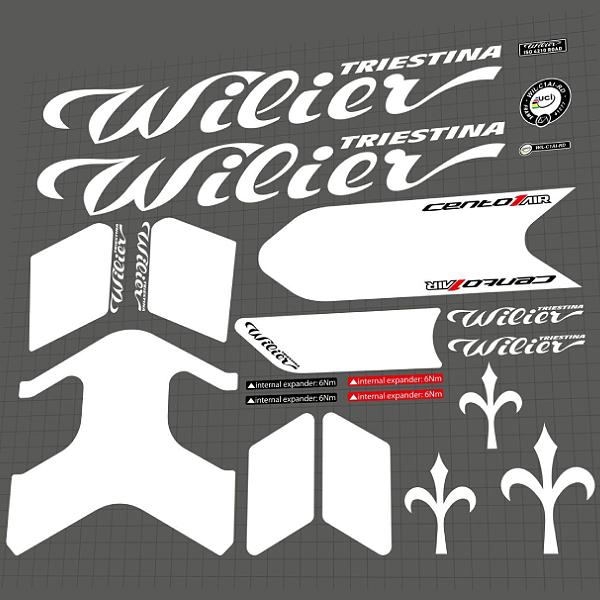 Wilier(ウィリエール)TRIESTINA(トリエスティーナ)cento 1 AIRフレームステッカーセット(2020/ホワイト)