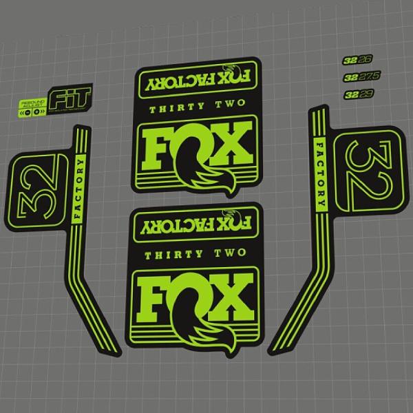 FOX FACTORY(フォックスファクトリー)32フロントサスペンションフォークステッカーセット(2016/ライム)