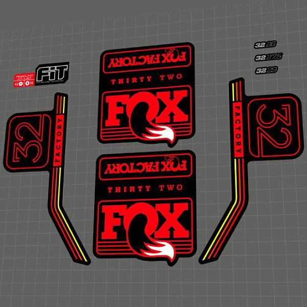 FOX FACTORY(フォックスファクトリー)32フロントサスペンションフォークステッカーセット(2016/レッド)