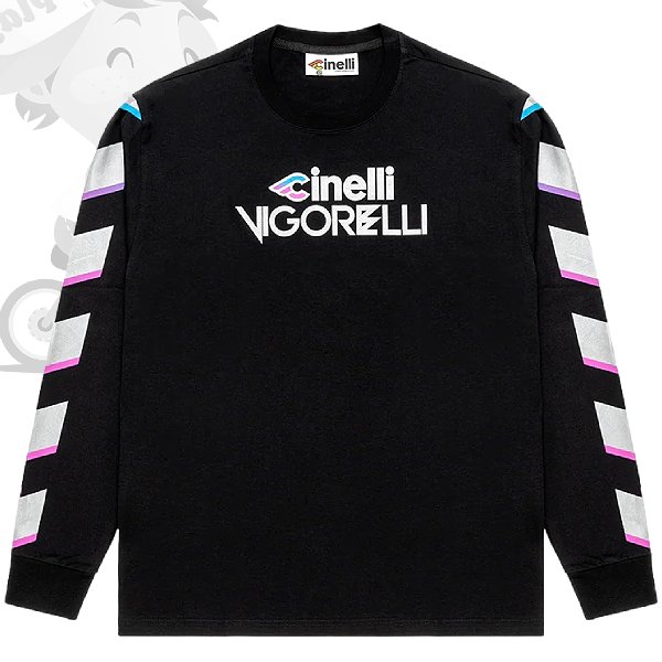 Cinelli(チネリ)LONGSLEEVE VIGORELLI(ロングスリーブヴィゴレリ)Tシャツ(ブラック)