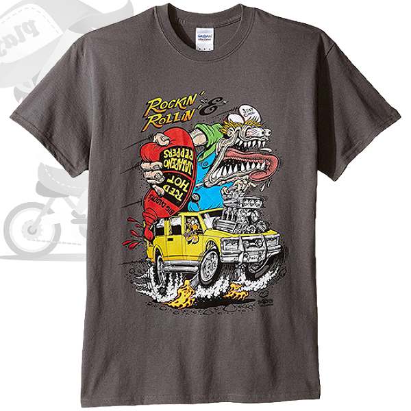 RAT FINK(ラットフィンク)Tシャツ(ROCK & ROLL SAUCE/チャコール)