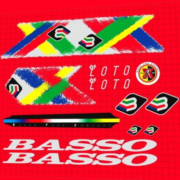 BASSO(バッソ)LOTO(ロト)フレームステッカーセット(1993/ホワイト)