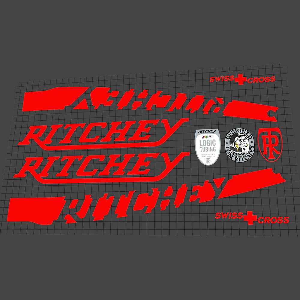 RITCHEY(リッチー)SWISS CROSS(スイスクロス)フレームステッカーセット(2019/レッド)