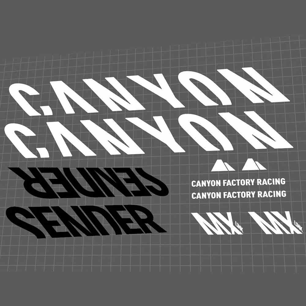 CANYON(キャニオン)SENDER(センダー)CFフレームステッカーセット(2017-2019/ブラック/ホワイト)