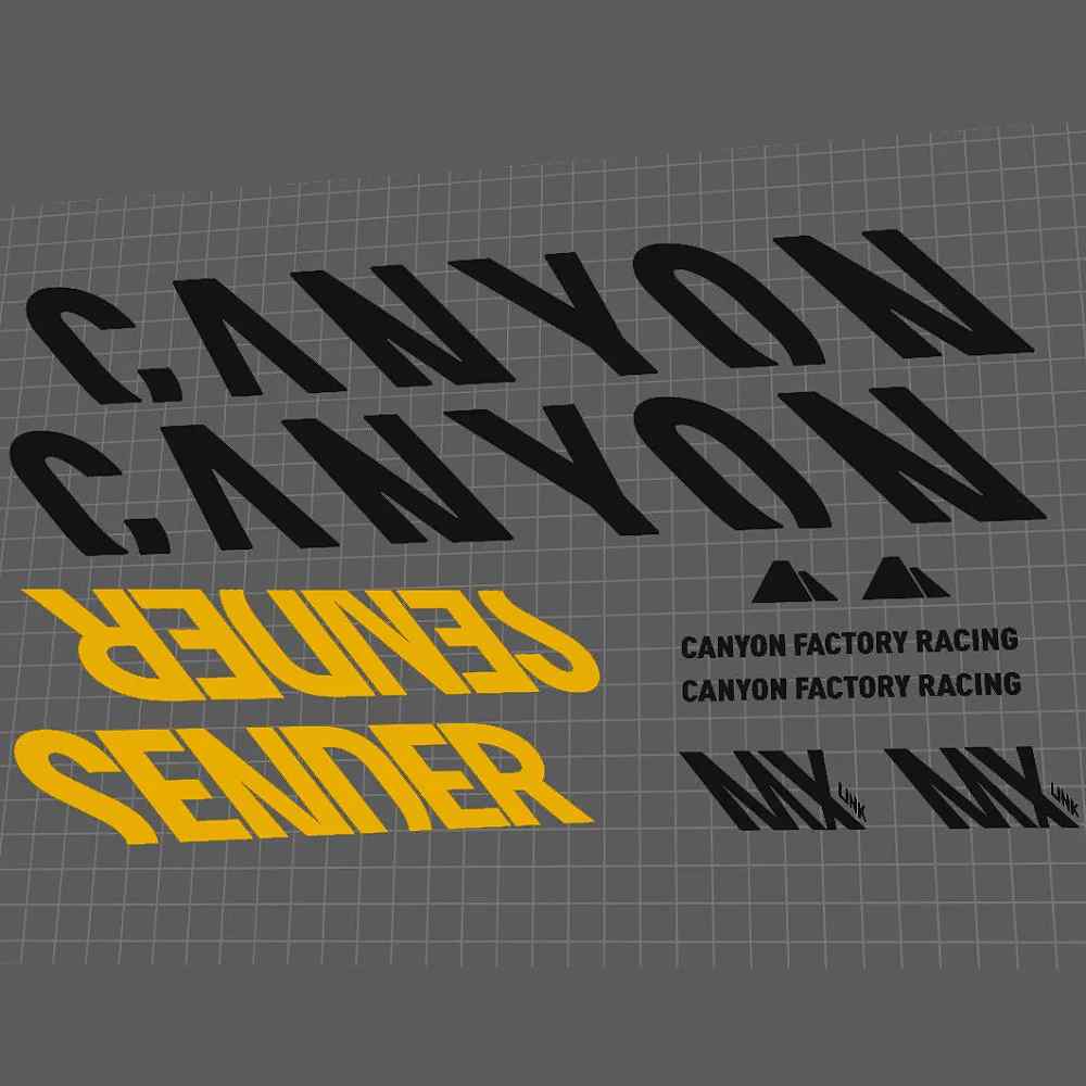 CANYON(キャニオン)SENDER(センダー)CFフレームステッカーセット(2017-2019/イエロー/ブラック)