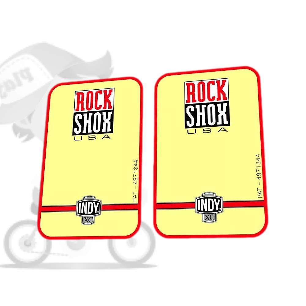 ROCK SHOX(ロックショックス)INDY XC(インディエックスシー)フロントサスペンションフォークステッカーセット(1997/クリーム/レッドアウトライン)