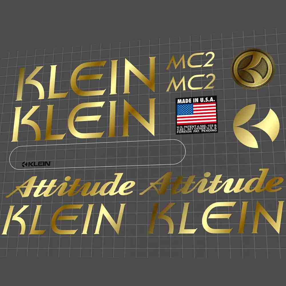 KLEIN(クライン)Attitude(アティチュード)MC2フレームステッカーセット(1994/ゴールド)