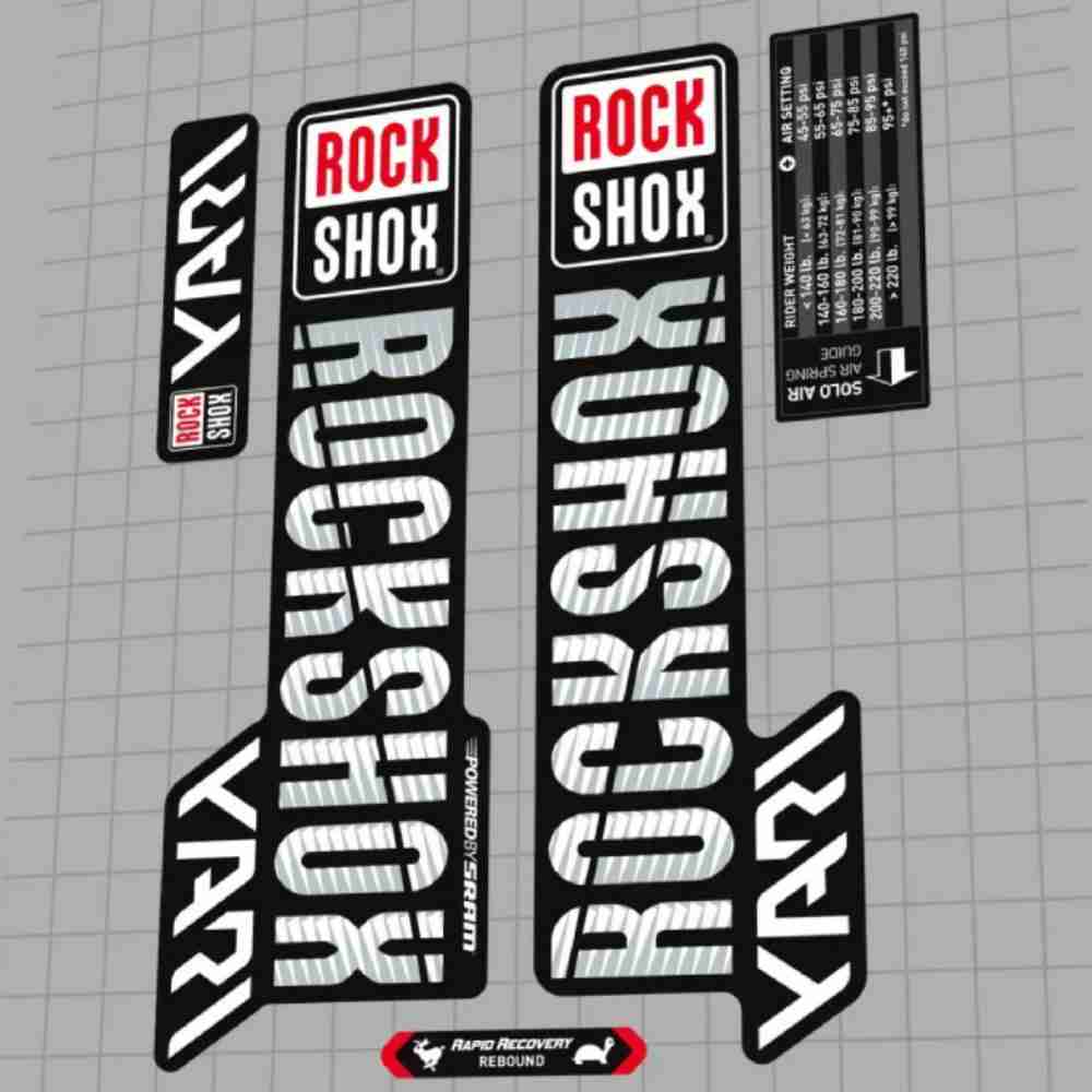 ROCK SHOX(ロックショックス)YARI(ヤリ)フロントサスペンションフォークステッカーセット(2018/ホワイト) | Pursuit  Kids / e-store