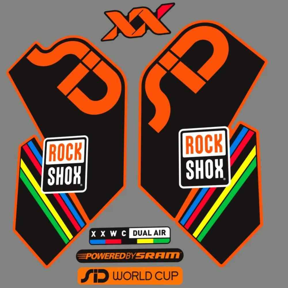 ROCK SHOX(ロックショックス)SID XX WORLD CUPフロントサスペンションフォークステッカーセット(2012/オレンジ/ブラック)