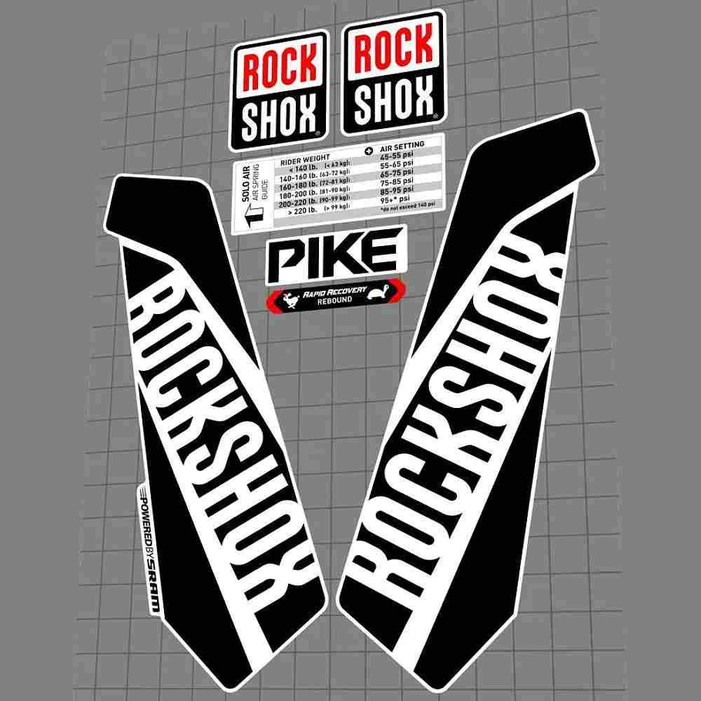 ROCK SHOX(ロックショックス)PIKE(パイク)RCT3フロントサスペンションフォークステッカーセット(2016/ブラック)