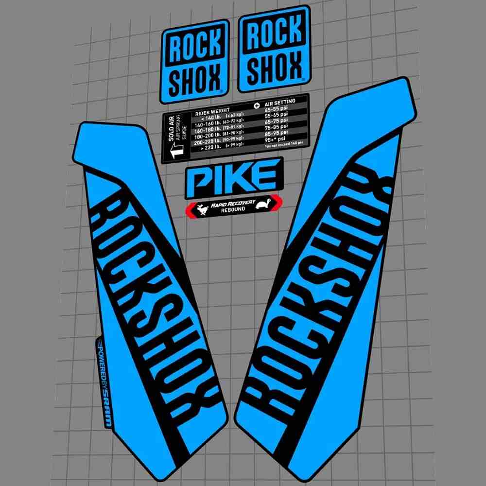 ROCK SHOX(ロックショックス)PIKE(パイク)RCT3フロントサスペンションフォークステッカーセット(2016/ブルー)