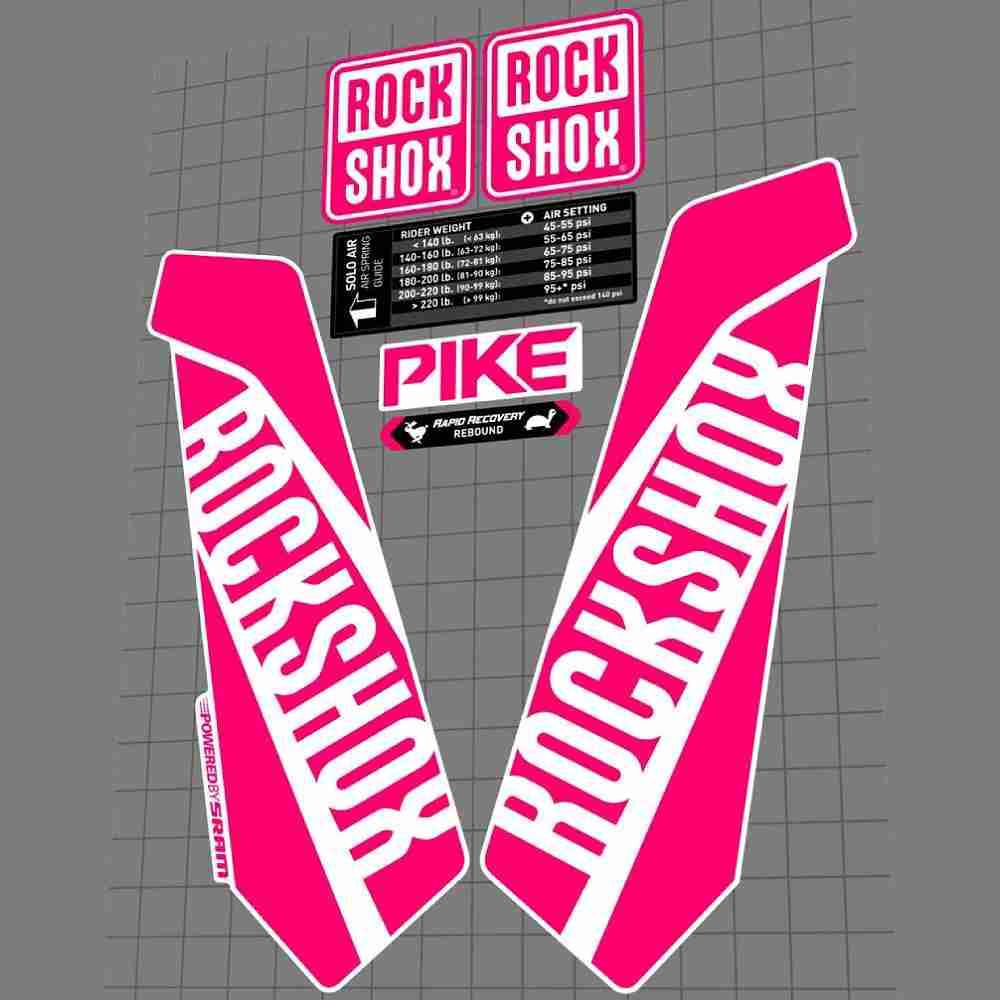 ROCK SHOX(ロックショックス)PIKE(パイク)RCT3フロントサスペンションフォークステッカーセット(2016/ピンク)