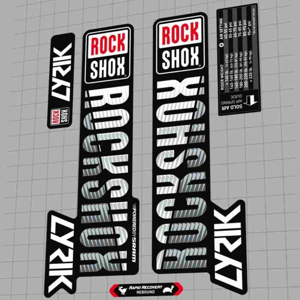 ROCK SHOX(ロックショックス)LYRIK(リリック)RCT3フロントサスペンションフォークステッカーセット(2018/ホワイト)