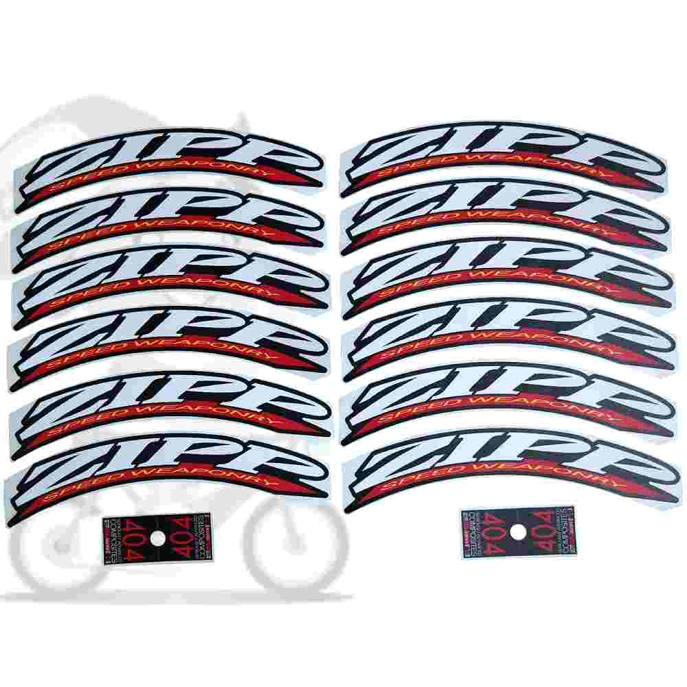 ZIPP(ジップ)404リムステッカーセット(SPEED WEAPONRY/2006 STYLE/650C/レッド/ホワイト/リム2本分)