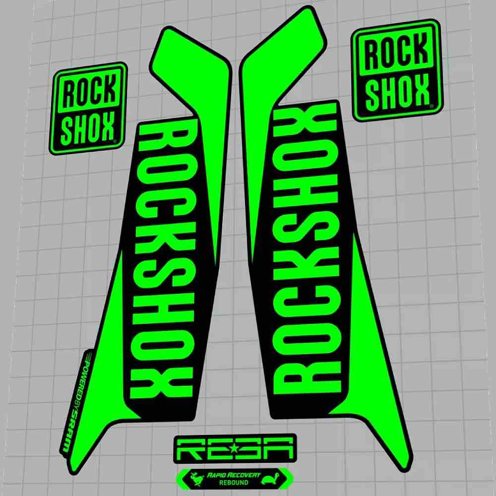 ROCK SHOX(ロックショックス)REBA(レバ)フロントサスペンションフォークステッカーセット(2016/フルオグリーン)