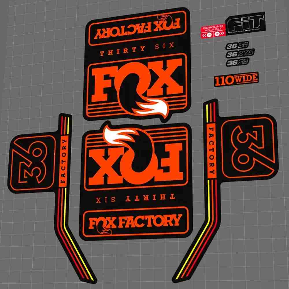 FOX(フォックス)FACTORY(ファクトリー)36フロントサスペンションフォークステッカーセット(2016/オレンジ)