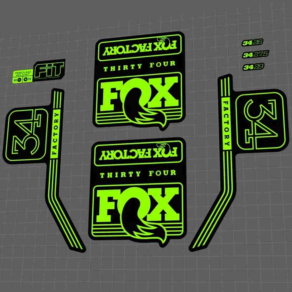 FOX(フォックス)FACTORY(ファクトリー)34フロントサスペンションフォークステッカーセット(2016/ライム)