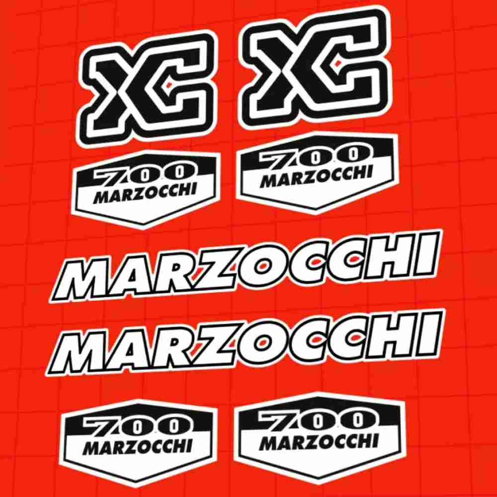MARZOCCHI(マルゾッキ)XC 700フロントサスペンションフォークステッカーセット(1996/ホワイト/ブラック)