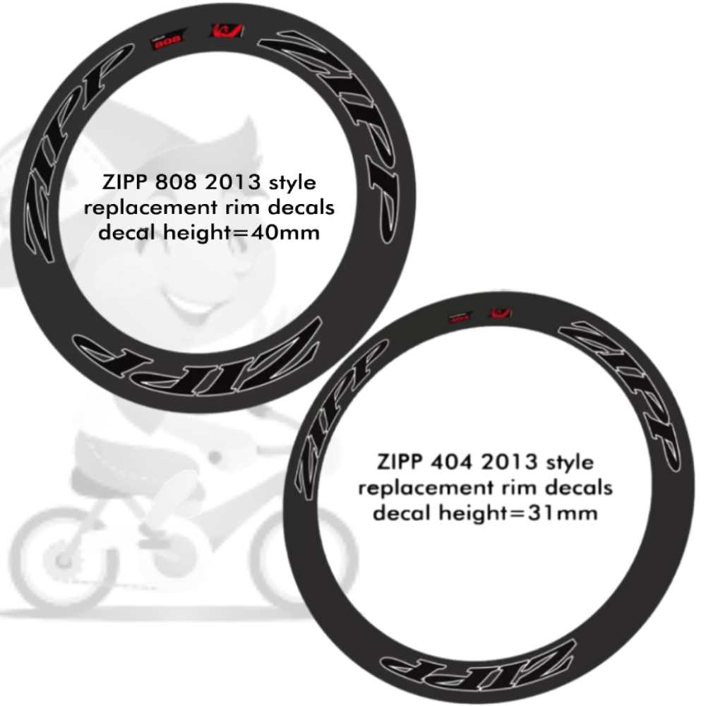 ZIPP(ジップ)808 + 404リムステッカーセット(2013 STYLE/GLOSSY BLACK(グロッシーブラック)/ホワイト)
