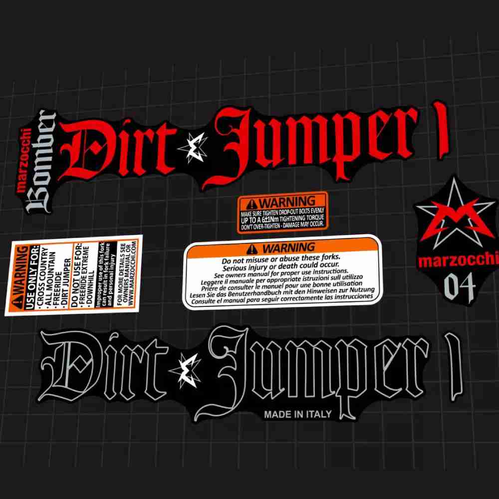 MARZOCCHI(マルゾッキ)bomber(ボンバー)Dirt Jumper(ダートジャンパー)1フロントサスペンションフォークステッカーセット(2004/レッド)