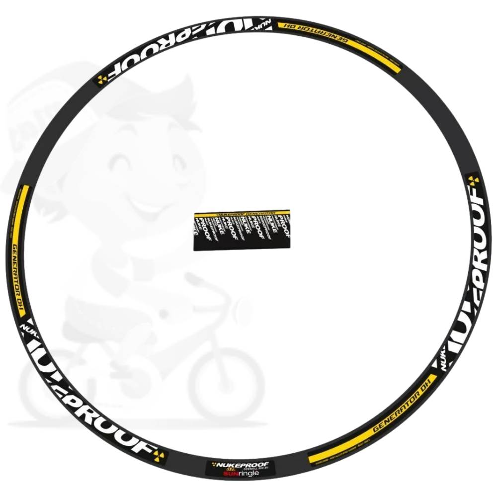 NUKEPROOF(ヌークプルーフ)GENERATOR DH(ジェネレーターディエイチ)リムステッカーセット(2013/ホワイト/イエロー)