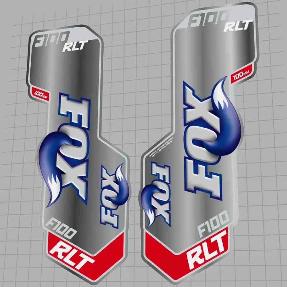 FOX(フォックス)F100 RLTフロントサスペンションフォークステッカーセット(2005/シルバー/ブルー/レッド)