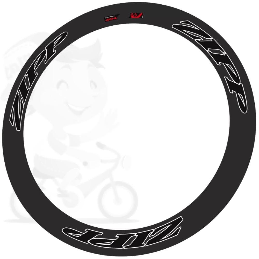ZIPP(ジップ)404リムステッカーセット(2013/グロッシーブラック/ホワイトアウトライン/リム2本分)