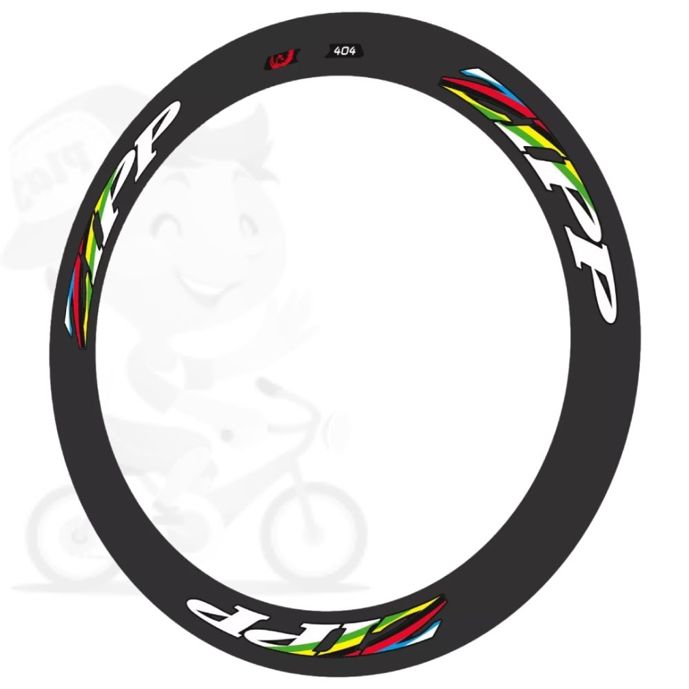 ZIPP(ジップ)404リムステッカーセット(2014/グロッシーホワイト/ブラックアウトライン/レインボー/リム2本分)