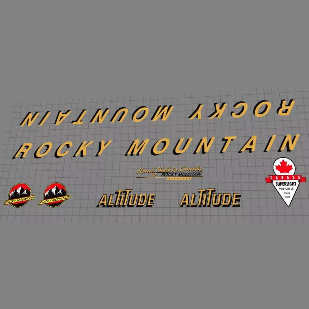 ROCKY MOUNTAIN(ロッキーマウンテン)ALTITUDE PRO RACER(アルティチュードプロレーサー)フレームステッカーセット(1993/ゴールド)